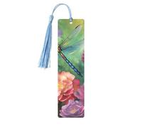 Segnalibro in metallo per uomini e donne personalizzato intaglio segno libro con nappa ciondolo libellula giardino primavera segnalibro per gli amanti dei libri regalo di compleanno studenti