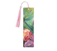Segnalibro in metallo per uomini e donne personalizzato intaglio segno libro con nappa ciondolo libellula giardino primavera segnalibro per gli amanti dei libri regalo di compleanno studenti