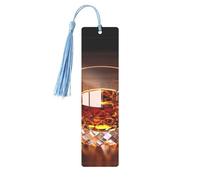 Segnalibro in metallo per uomini e donne personalizzato intaglio segno libro con nappa ciondolo liquore marrone in tazza segnalibro per gli amanti del libro regalo di compleanno studenti insegnanti