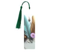 Segnalibro in metallo per uomini e donne personalizzato intaglio segno libro con nappa ciondolo piuma fiore segnalibro per gli amanti dei libri regalo di compleanno studenti insegnanti regalo