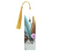Segnalibro in metallo per uomini e donne personalizzato intaglio segno libro con nappa ciondolo piuma fiore segnalibro per gli amanti dei libri regalo di compleanno studenti insegnanti regalo