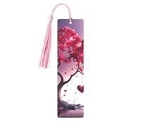 Segnalibro in metallo per uomini e donne romantici cuori foglie albero segna libri unici fatti a mano con nappa ciondolo segnalibro in metallo per insegnanti regalo di compleanno