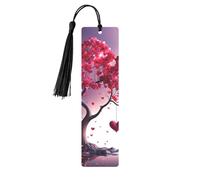Segnalibro in metallo per uomini e donne romantici cuori foglie albero segna libri unici fatti a mano con nappa ciondolo segnalibro in metallo per insegnanti regalo di compleanno