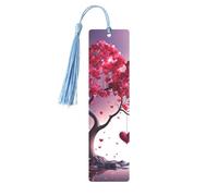 Segnalibro in metallo per uomini e donne romantici cuori foglie albero segna libri unici fatti a mano con nappa ciondolo segnalibro in metallo per insegnanti regalo di compleanno