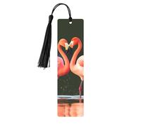 Segnalibro in metallo per uomini e donne rosa fenicotteri bacio nel lago segna libro unico fatto a mano con nappa ciondolo segnalibro in metallo per insegnanti regalo di compleanno