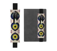 Segnalibro in pelle con cuore in stile cartone animato: adatto per notebook, diari, calendari, custodie per tablet, lettura, lavoro, ecc., Nero , Taglia unica