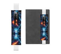 Segnalibro in pelle con scritta "Science Fiction", adatto per notebook, diari, calendari, custodie per tablet, lettura, lavoro, ecc., bianco, Taglia unica