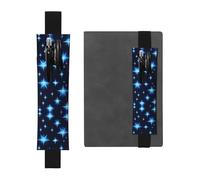 Segnalibro in pelle con stella blu in stile cartone animato: adatto per notebook, diari, calendari, custodie per tablet, lettura, lavoro, ecc., Nero , Taglia unica
