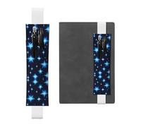 Segnalibro in pelle con stella blu in stile cartone animato: adatto per notebook, diari, calendari, custodie per tablet, lettura, lavoro, ecc., bianco, Taglia unica