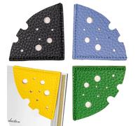 Segnalibro In Pelle | Confezione Da 4 Pezzi Fermapagine A Forma Di Formaggio,Segnalibro - Per Studio Della Bibbia, Club, Insegnanti, Studenti, Compleanno, Biblioteca, Scuola E Ufficio