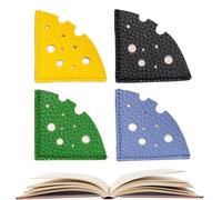 Segnalibro in pelle da uomo, set da 4 pezzi, clip da lettura a forma di formaggio, segnalibro per uomini, per studio biblico, gruppi di lettura, insegnanti, studenti, come regalo di compleanno