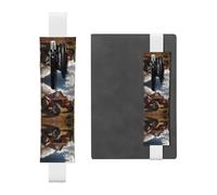 Segnalibro in pelle rossa con trattore: adatto per notebook, diari, calendari, custodie per tablet, lettura, lavoro, ecc., bianco, Taglia unica