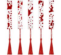 Segnalibro in resina a goccia di sangue, 5 pezzi, fatto a mano, segnalibro a goccia di sangue, regalo ideale per amici, bambini, studenti, insegnanti