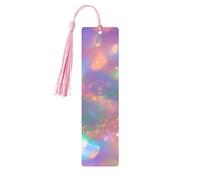 Segnalibro iridescente Galaxy Astratto Segnalibro in Legno con Nappa Segnalibro per Donne Uomini Leggere Pagine Marcatori Regali per gli amanti dei libri