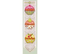 Segnalibro Le Bonheur des Dames kit punto croce contato "The Cupcakes", 5x20cm