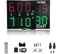 Segnalibro LED multisport portatile con telecomando, contapunti digitale per pallacanestro, tabellone segnapunti elettronico a 10 cifre