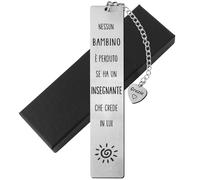 Segnalibro Maetsra Insegnate Regalo Segnalibro Particolare Metallo Scritta Frasi Marcatori di Pagina Regalo Insegnate Maestre Fine Anno Studenti Natale Compleanno Laurea