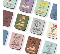 Segnalibro Magnetico con Nome Personalizzato Clip per Segnalibro in Pelle Personalizzata con Fiore di Nascita Segnalibro Personalizzato con Nome Regalo per Amanti dei Libri Lettori Insegnanti