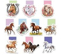 Segnalibro magnetico per bambini, calendario dell'Avvento con cavalli, 10 segnalibri magnetici per bambini, piccoli oggetti per calendario dell'avvento dei libri, studenti, equitazione, compleanno dei