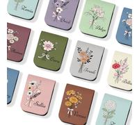 Segnalibro Magnetico Personalizzato con Nome Clip per Segnalibro in Pelle Personalizzata con Fiore di Nascita Segnalibro Personalizzato con Nome Regalo per Amanti dei Libri Lettori Insegnanti