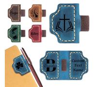 Segnalibro magnetico personalizzato in pelle con portapenne, inciso con il nome e il testo iniziale, regalo personalizzato per amanti dei libri, lettori, donne, uomini, insegnanti, compagni di classe