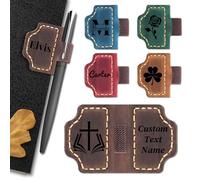 Segnalibro magnetico personalizzato in pelle con portapenne, inciso con il nome e il testo iniziale, regalo personalizzato per amanti dei libri, lettori, donne, uomini, insegnanti, compagni di classe