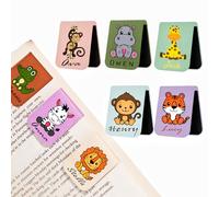 Segnalibro Magnetico Personalizzato in Pelle con Segnalibri Animali E il nome Particolare Regalo Compleanno Natale Laurea per Bambini Amici Studenti (B)