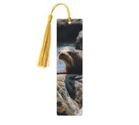 Segnalibro marrone con sigillo su legno di roccia, per uomini, donne, insegnanti, regalo vintage, fatto a mano, segna libri per leggere pagine marcatori da appendere etichette regalo ornamenti