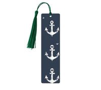 Segnalibro nautico con ancora marina oceano segnalibro in legno con nappa, per donne e uomini, per leggere pagine, regali per gli amanti dei libri