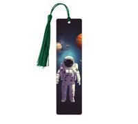 Segnalibro ornamentale con pianeti del solare e astronauta, segnalibri in legno con nappa, segnalibro per amanti dei libri, segnalibri di pagina, regali di lettura per donne e uomini, etiche
