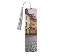 Segnalibro ornamentale da strada del centro storico della Polonia, segnalibri in legno con nappa, segnalibro per amanti dei libri, segnalibri di pagina, regali di lettura per donne e uomini, etichet