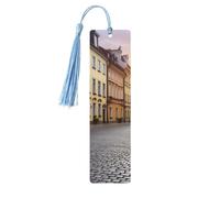 Segnalibro ornamentale da strada del centro storico della Polonia, segnalibri in legno con nappa, segnalibro per amanti dei libri, segnalibri di pagina, regali di lettura per donne e uomini, etichet