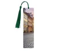 Segnalibro ornamentale da strada del centro storico della Polonia, segnalibri in legno con nappa, segnalibro per amanti dei libri, segnalibri di pagina, regali di lettura per donne e uomini, etichet