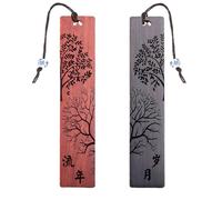 Segnalibro Particolare in Legno, 2 Pcs Fatto a mano da tagliare in legno naturale marchio, set regalo di Natale, per insegnanti, studenti, uomini e donne, per Laurea Amanti della Lettura Colleghi