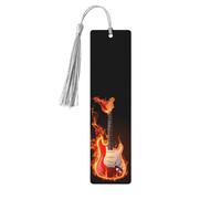 Segnalibro per chitarra con fiamma di fuoco Segnalibro in legno con nappa Segnalibro per donne uomini che leggono segnapagine Regali per gli amanti dei libri
