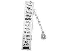 Segnalibro per il 70° compleanno in metallo per mamma, papà, marito, moglie, buon 70° compleanno, per nonno, nonna, 70 anni, regalo di compleanno per uomini wowen