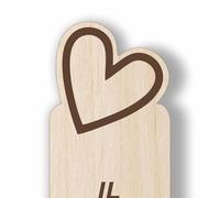 Segnalibro personalizzato in legno inciso a laser personalizzabile per libro | Idea Regalo per papà mamma insegnanti maestre studenti chi ama leggere (Cuore Grande)