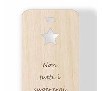 Segnalibro personalizzato in legno inciso a laser personalizzabile per libro | Idea Regalo per papà mamma insegnanti maestre studenti chi ama leggere (Stella)