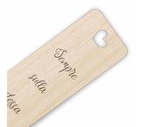 Segnalibro personalizzato in legno inciso a laser personalizzabile per libro | Idea Regalo per papà mamma insegnanti maestre studenti chi ama leggere (Cuoricino)