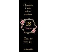 Segnalibro Personalizzato per 18° Compleanno, Elegante Decorazione con Rose e Cornice Dorata