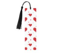 Segnalibro romantico a forma di cuore di San Valentino in legno con nappa, segnalibro per donne e uomini, per leggere pagine, regali per gli amanti dei libri