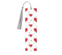 Segnalibro romantico a forma di cuore di San Valentino in legno con nappa, segnalibro per donne e uomini, per leggere pagine, regali per gli amanti dei libri