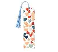 Segnalibro romantico a forma di cuore in legno con nappa, segnalibro per donne e uomini, per leggere le pagine, regali per gli amanti dei libri