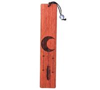 Segnalibro Stile retrò Sole Luna Stella Modello Segnalibri in legno di sandalo Appunti for studenti Biblioteca scolastica Forniture for la lettura Cancelleria(1Pcs Sandalwood B)
