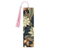 Segnalibro vintage in legno con foglie floreali per gli amanti dei libri, segnalibri fai da te in legno da appendere etichette in legno con nappe colorate, etichette in legno, ornamenti, regalo