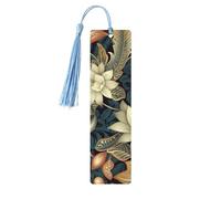 Segnalibro vintage in legno con foglie floreali per gli amanti dei libri, segnalibri fai da te in legno da appendere etichette in legno con nappe colorate, etichette in legno, ornamenti, regalo