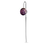 Segnalibro viola con gocce d'acqua con ciondolo in metallo da appendere, per gli amanti della lettura, regalo di apprezzamento degli insegnanti, San Valentino, festa della mamma, Natale, compleanno