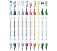 Segnalino di bellezza per unghie, penna da disegno per unghie, Kit di design per a doppia estremità 10 colori di manicure, Rilievo di verniciatura acrilica rapida per il design di manicure a casa salo