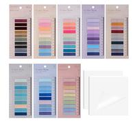 Segnapagina Adesivi con Righello,moinkerin 1700 Pezzi Sticky Notes 8 Sets Colorati Segnalibri Adesivi with 2 Sets Note Adesive Trasparenti PET Multicolore per Segnalibri, Studio, Ufficio