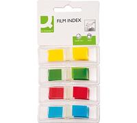 Segnapagina in blister Q-Connect neon 12x45 mm 4 colori trasparenti blister 4 blocchetti da 35 - KF03631
